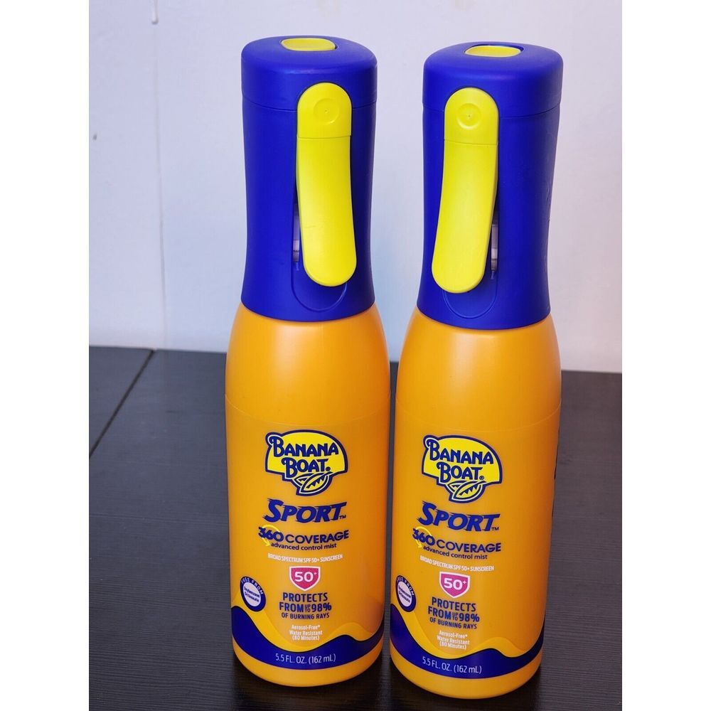 Banana Boat‎ Sport 360 Coverage Sunscreen Mist SPF 50+Refillable Lot Of 2
